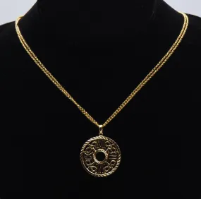 Ross-Simons - Vintage Vermeil Grandfather Clock Face Pendant on Double Strand Chain Necklace - 18"