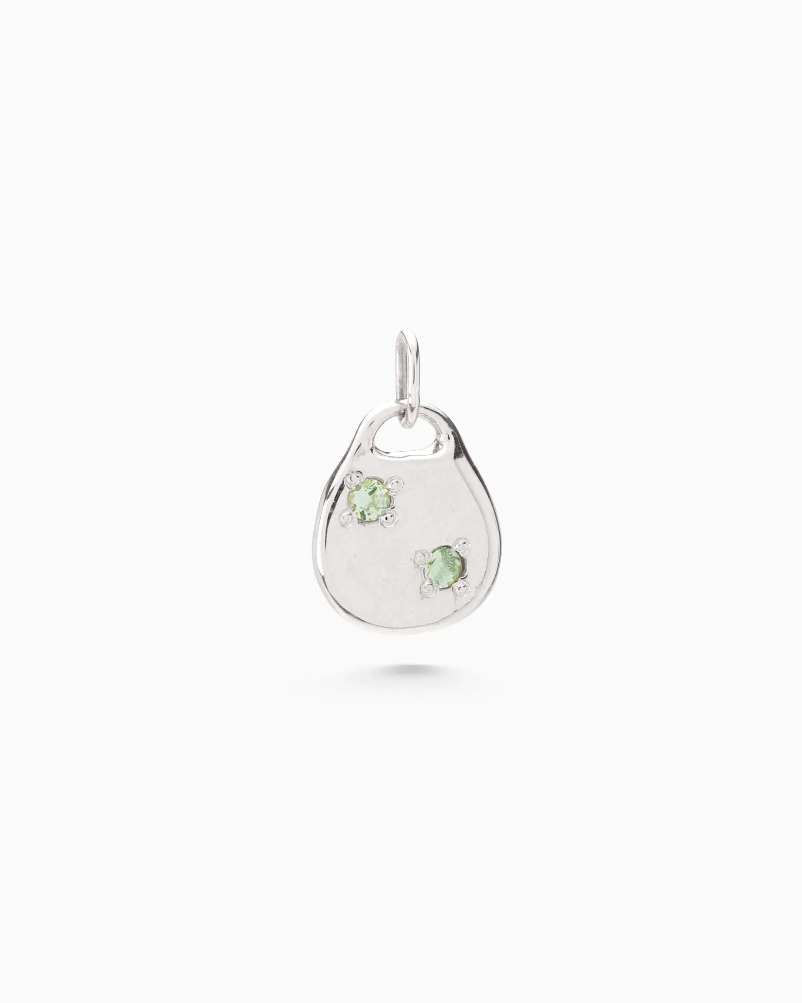 Round Stone Pendant | White Gold