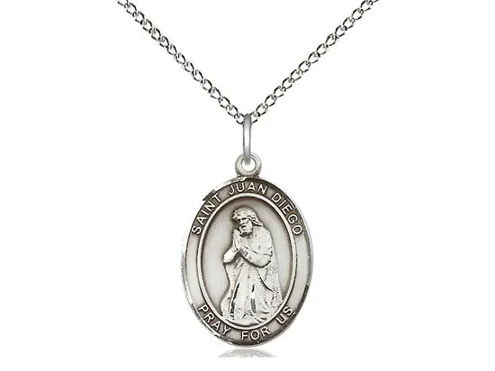 Saint Juan Diego Silver Pendant