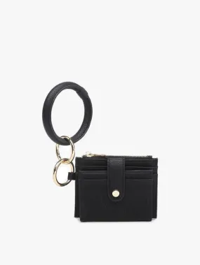 Sammie Mini snap wallet with ring black