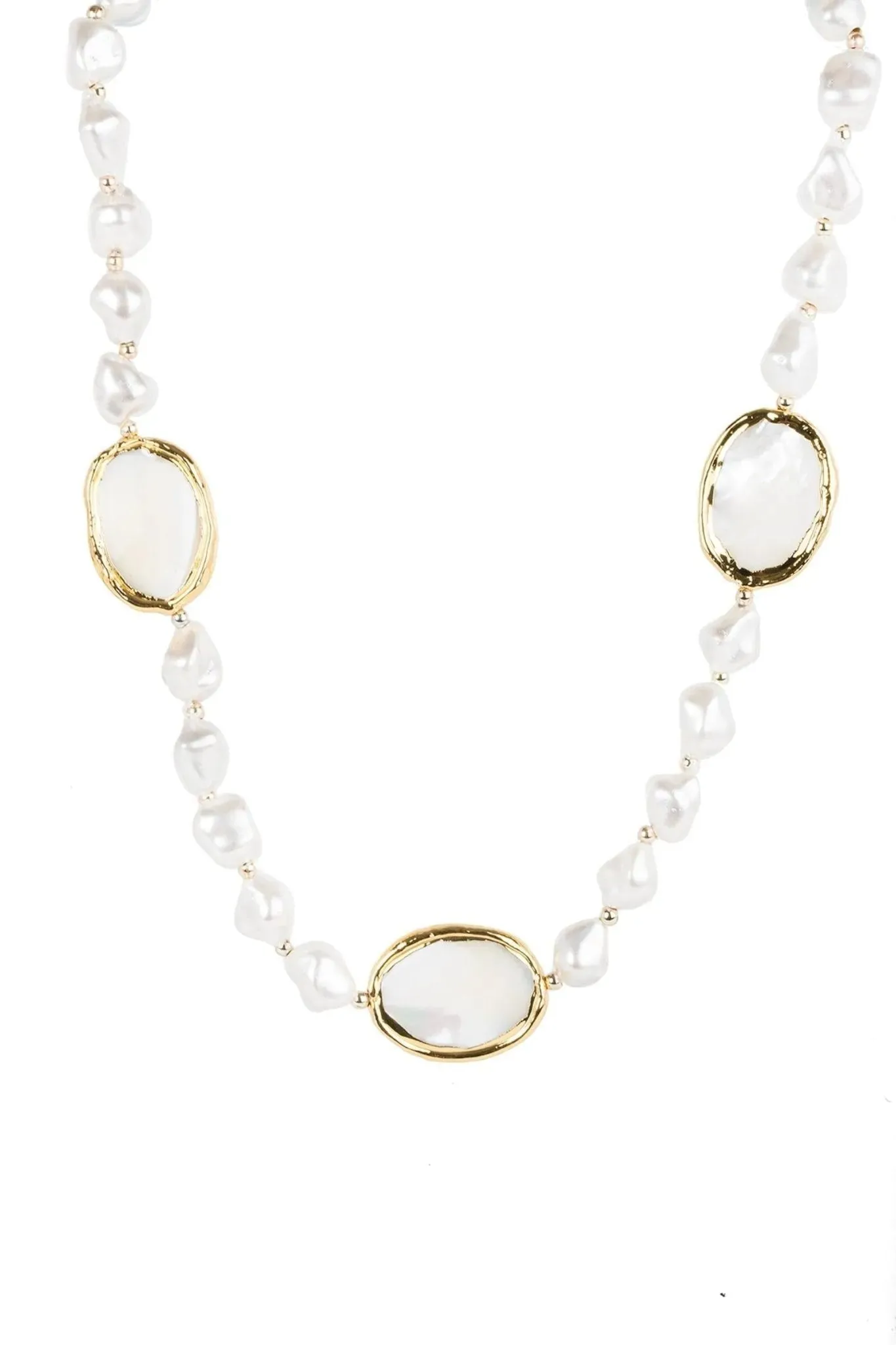 Santa Barbara White Pearl Statement Necklace