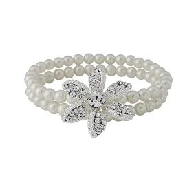 SassB Vienna Crystal and Pearl Bracelet