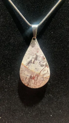 Scenic Jasper Teardrop Crystal Pendant (XL)