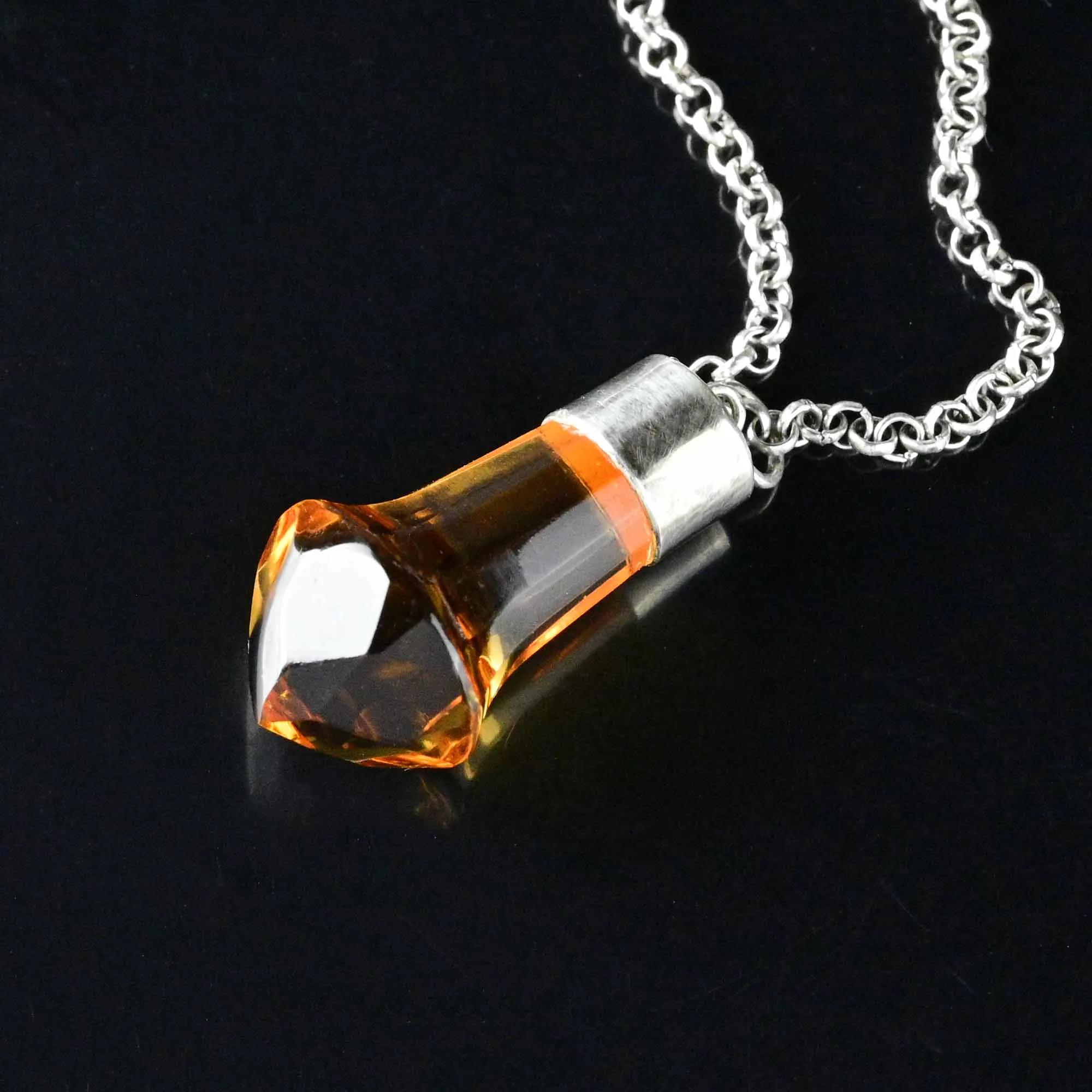 Scottish Silver Citrine Charm Pendant Necklace