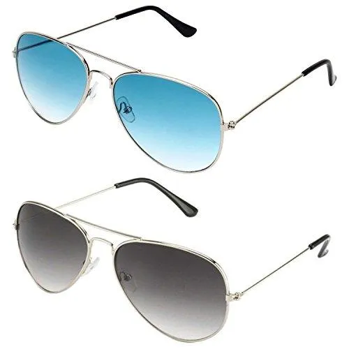 Sheomy Aviator Unisex Sunglasses (Sun_0000080_1|55|Blue)