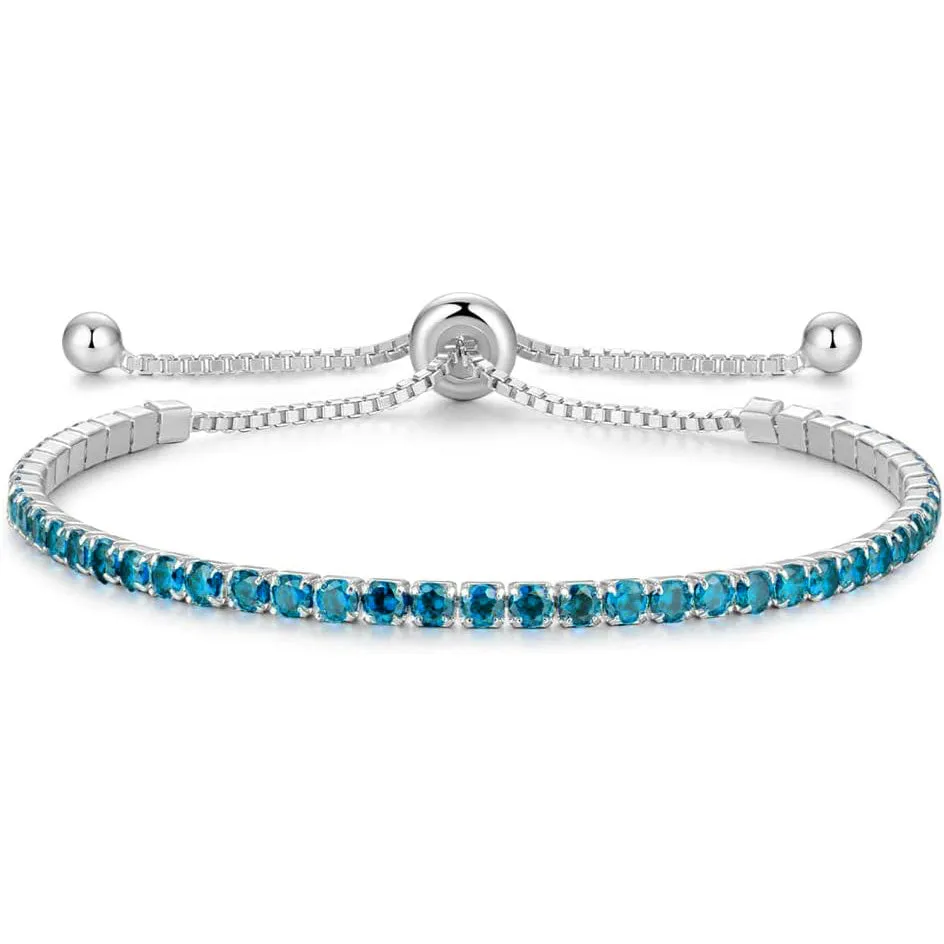 Signature Adjustable Bolo Bracelet in Blue Topaz