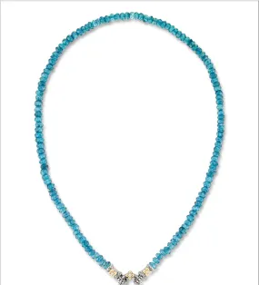 Signature Collection Bead Necklace Clip Endcaps – Deep Ocean Blue Quartz & Diamond (Advanced Order)