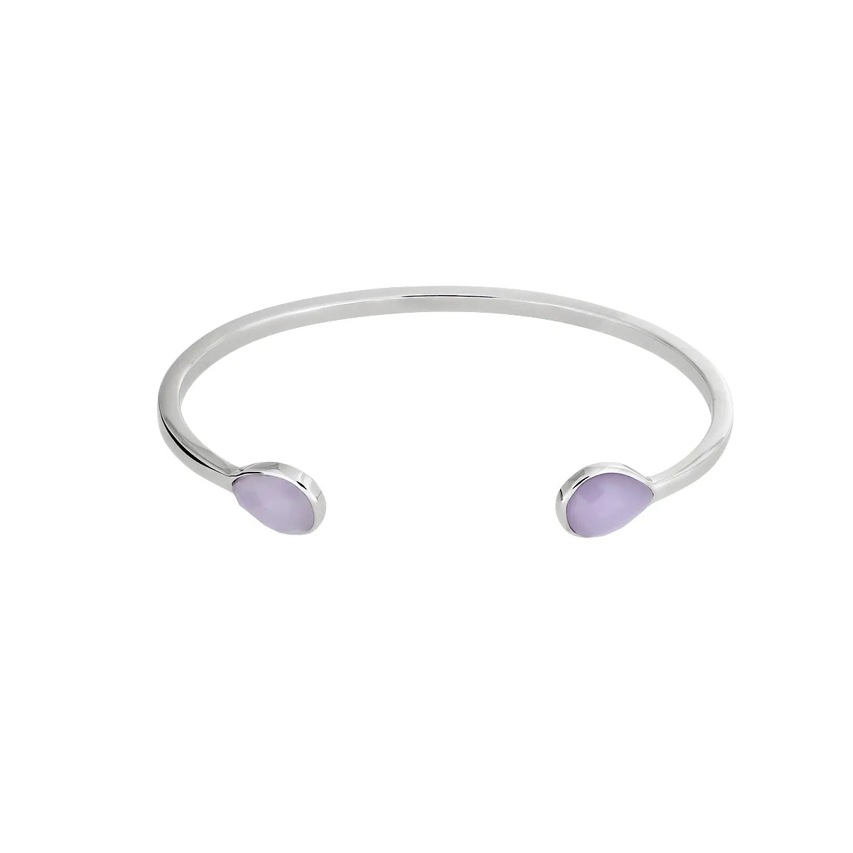 Silver & Amethyst Teardrops Cuff