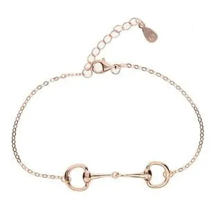 Silver Plated Rose Gold Snaffle Bracelet