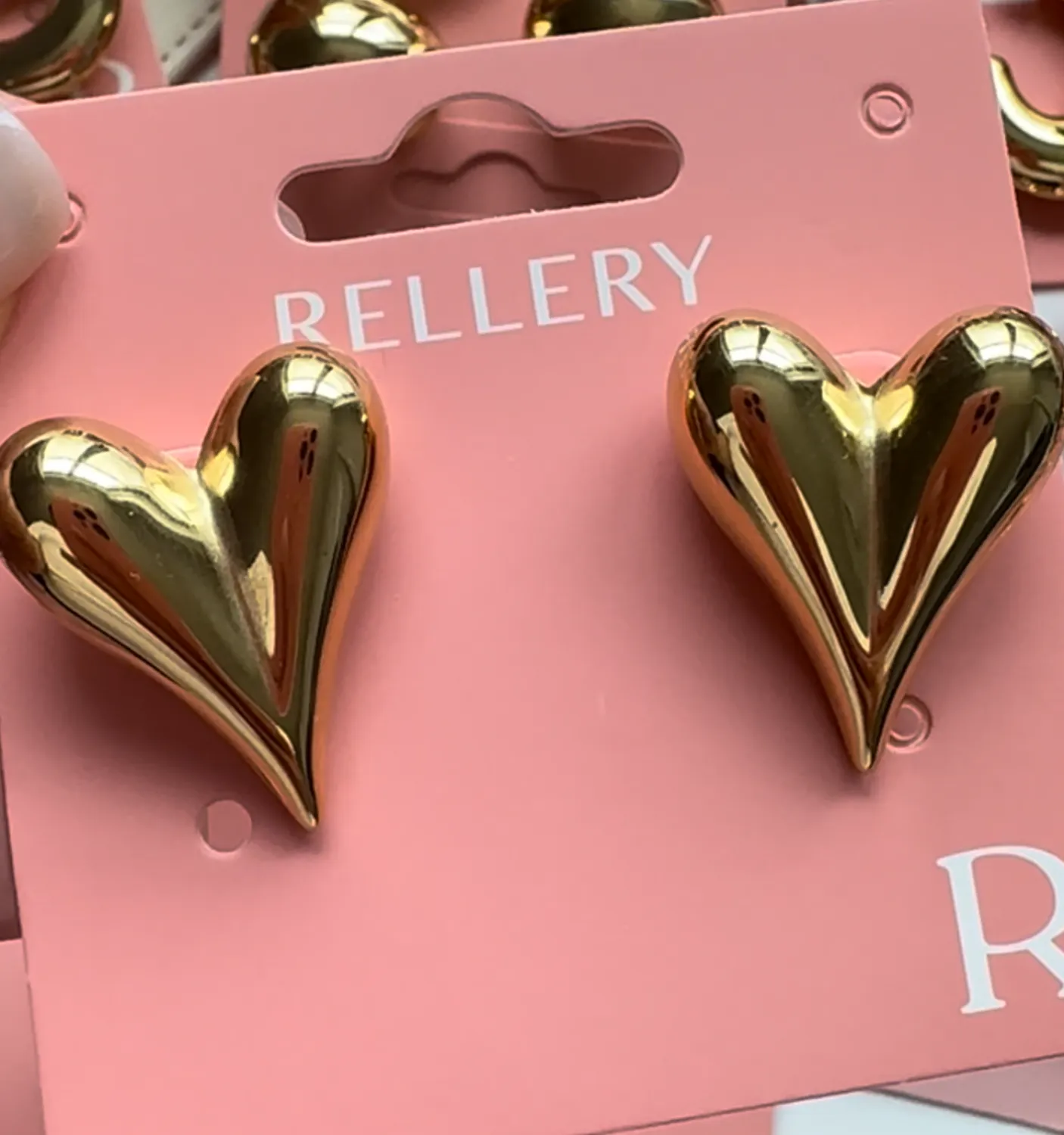 Skinny Puffy Heart Earrings