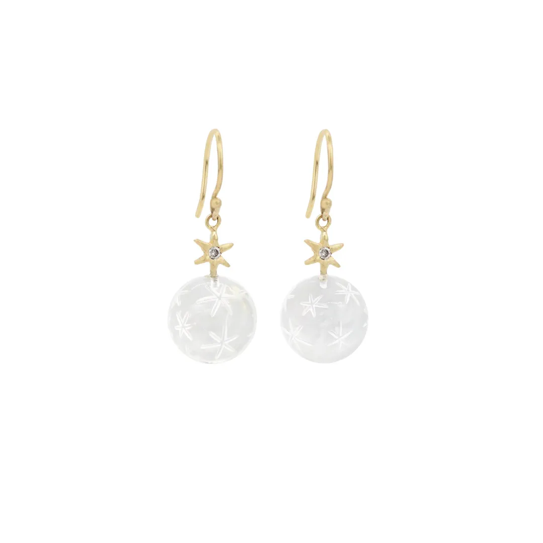 Small Starry Orb Gold Earrings