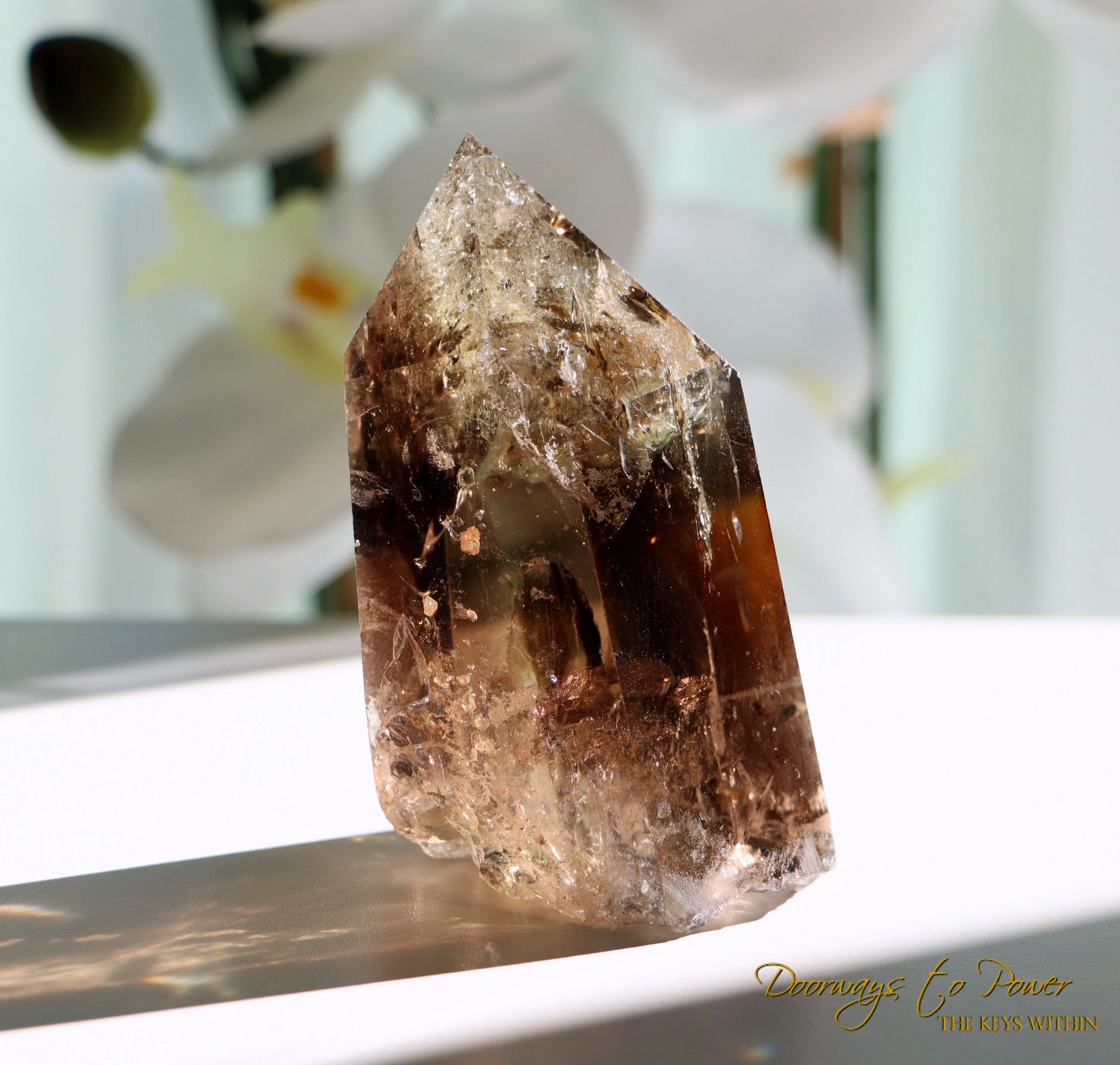 Smoky Citrine Phantom Quartz Crystal Generator Point