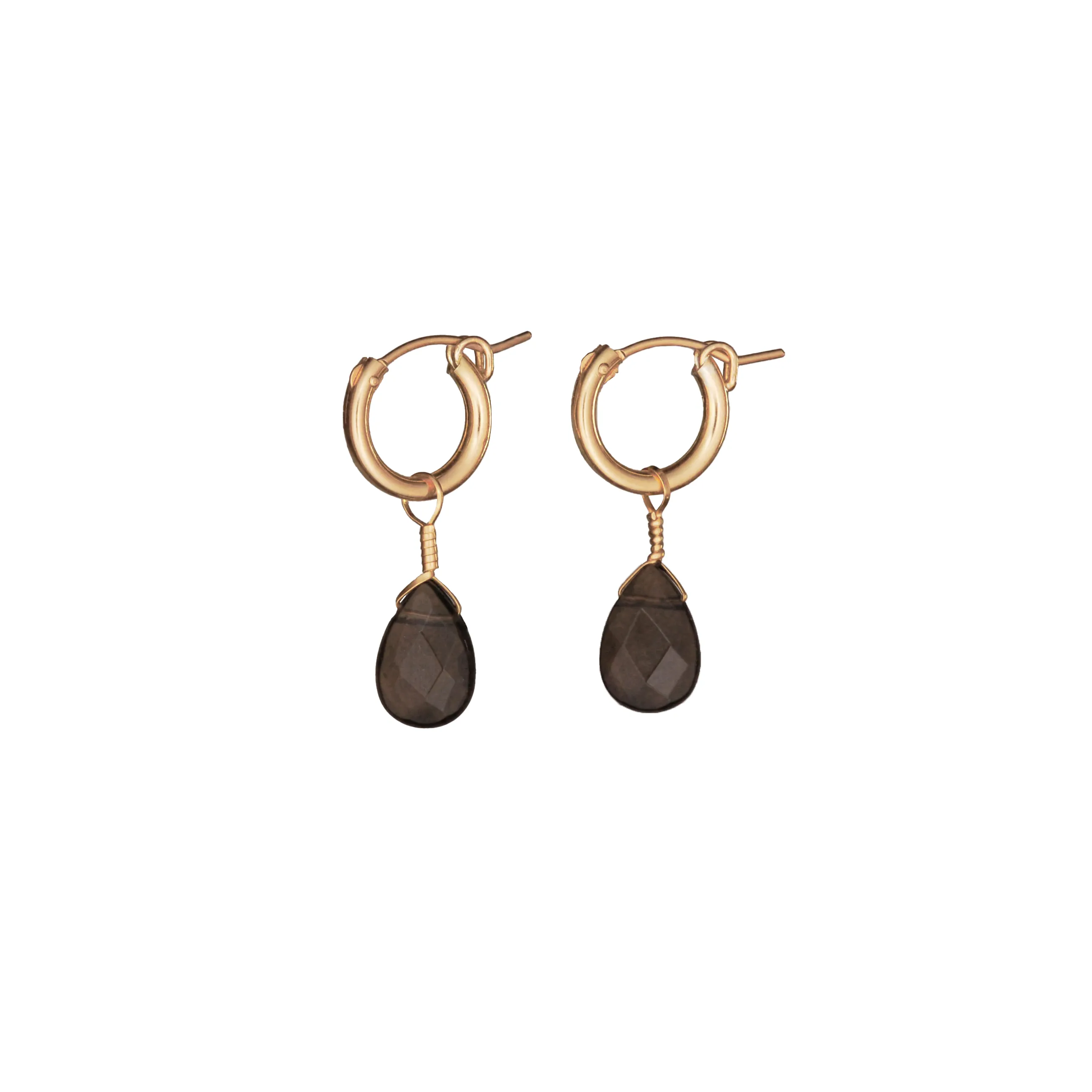 Smoky Quartz Huggie Earrings