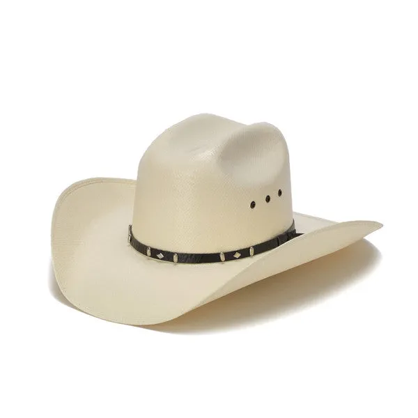 Stampede Hats - 50X Shantung Cowboy Hat with Concho Black Leather Trim