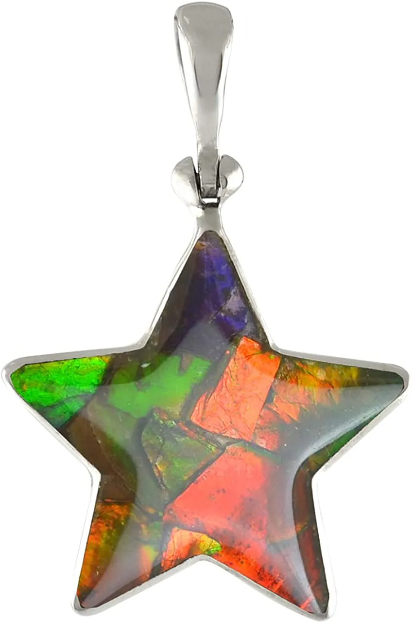 Starborn Ammolite Star Pendant Sterling Silver