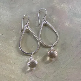 Sterling Silver & Peach Quartz Earrings