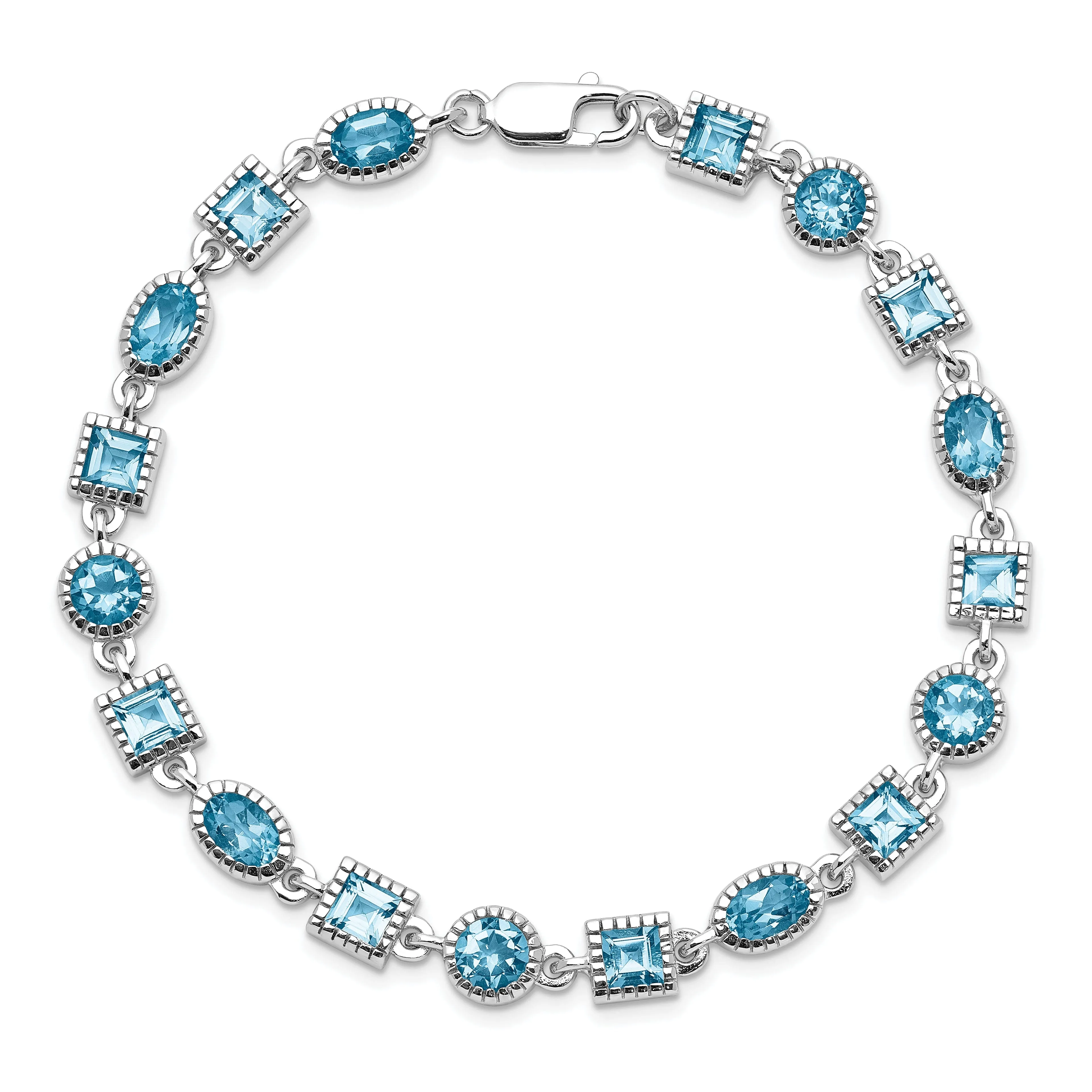 Sterling Silver Blue Topaz Gemstone Bracelet