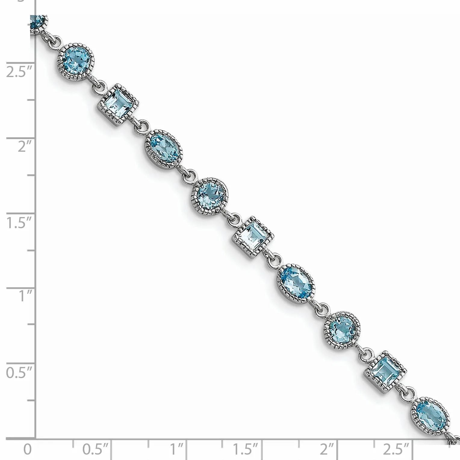 Sterling Silver Blue Topaz Gemstone Bracelet