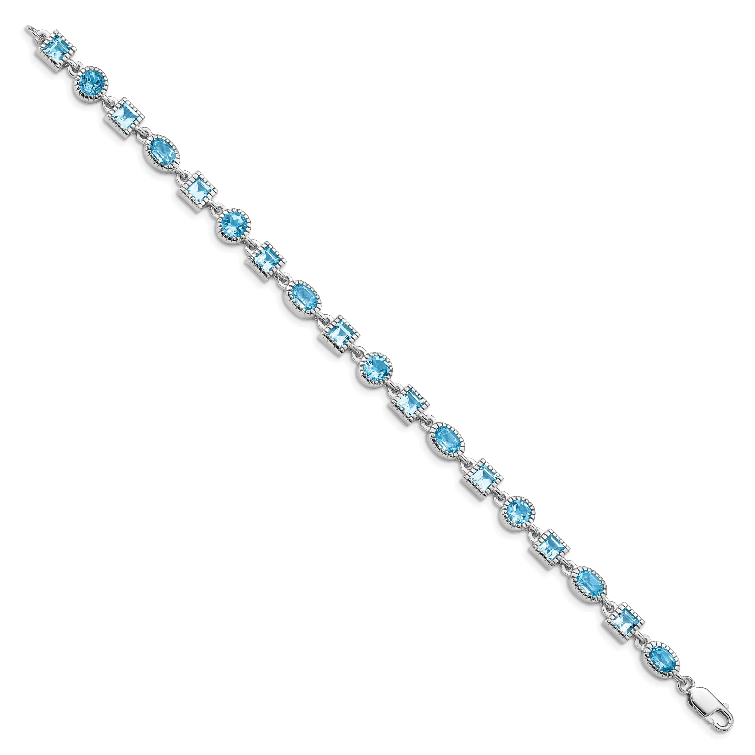 Sterling Silver Blue Topaz Gemstone Bracelet