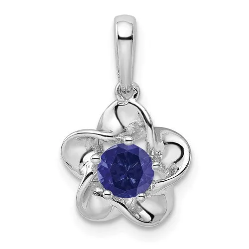 Sterling Silver Flower Pendant - Various Birthstone Choices