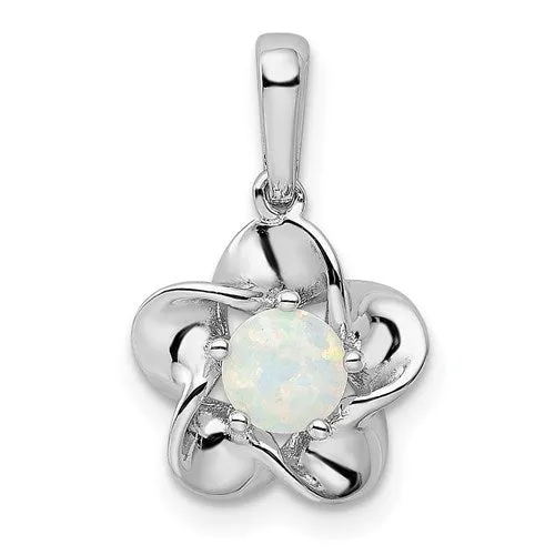 Sterling Silver Flower Pendant - Various Birthstone Choices