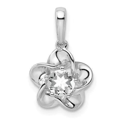 Sterling Silver Flower Pendant - Various Birthstone Choices