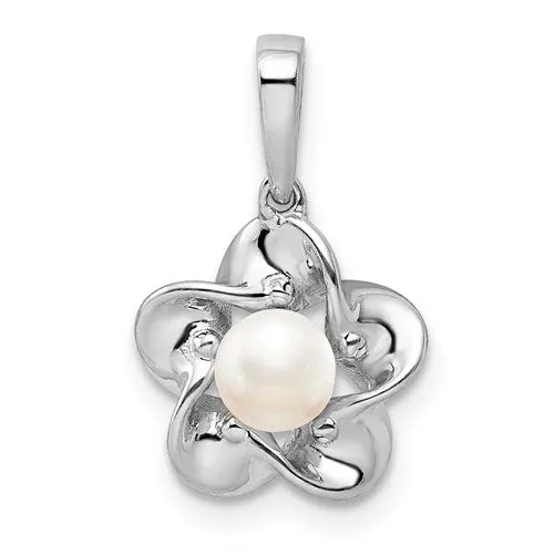 Sterling Silver Flower Pendant - Various Birthstone Choices