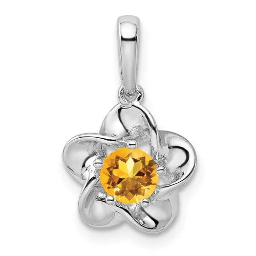 Sterling Silver Flower Pendant - Various Birthstone Choices