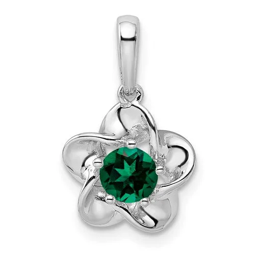 Sterling Silver Flower Pendant - Various Birthstone Choices