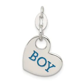 Sterling Silver Polished Enamel Boy Charm