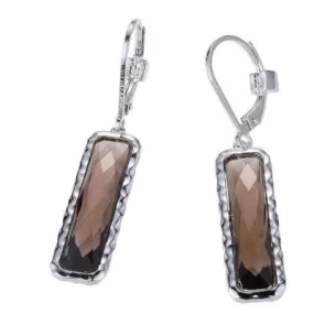 Sterling Silver Smokey Quartz Drop Earrings