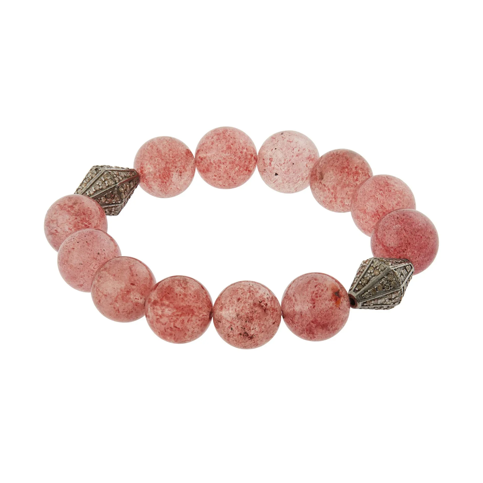 Strawberry Quartz Beaded Bracelet