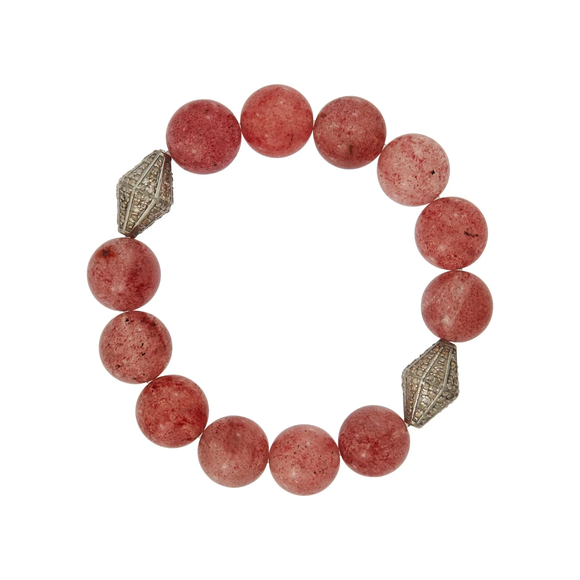 Strawberry Quartz Beaded Bracelet