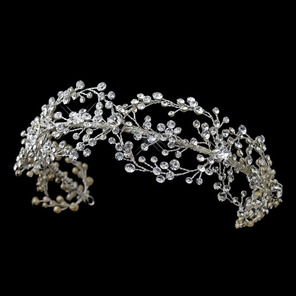 Stunning Hand-Wired Crystal Couture Bridal Hair Vine Headband