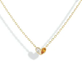 Sweetheart Necklace Diamond & Citrine