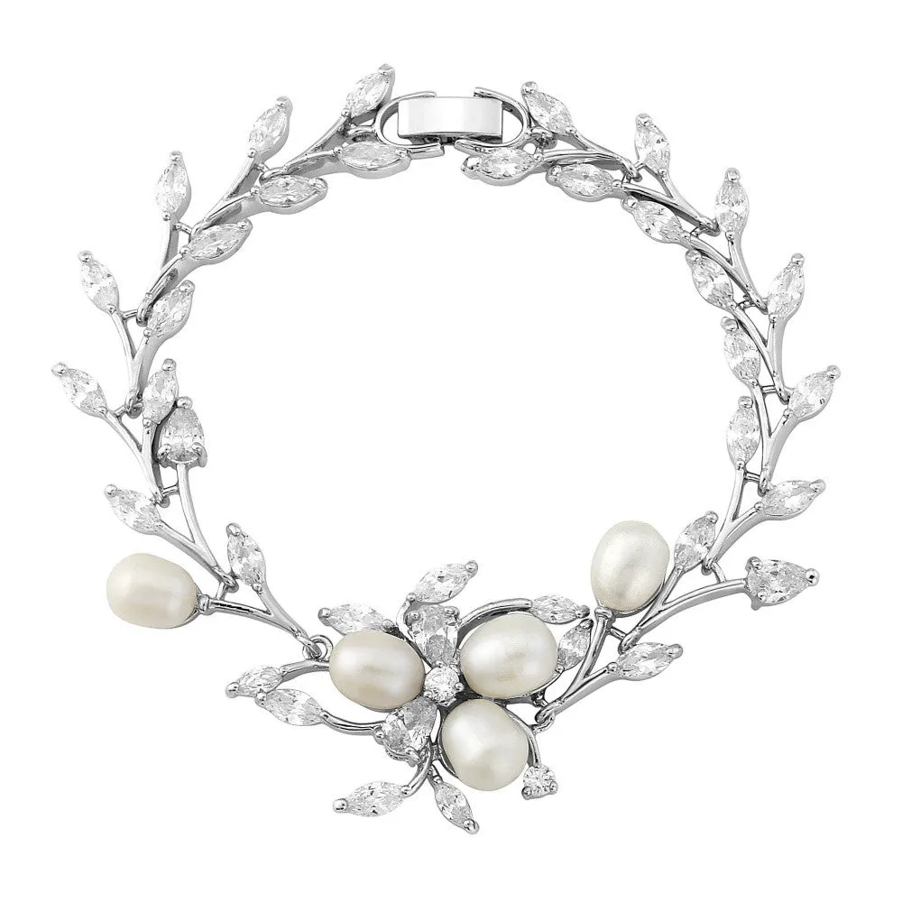 Sylvie Crystal and Pearl Bracelet