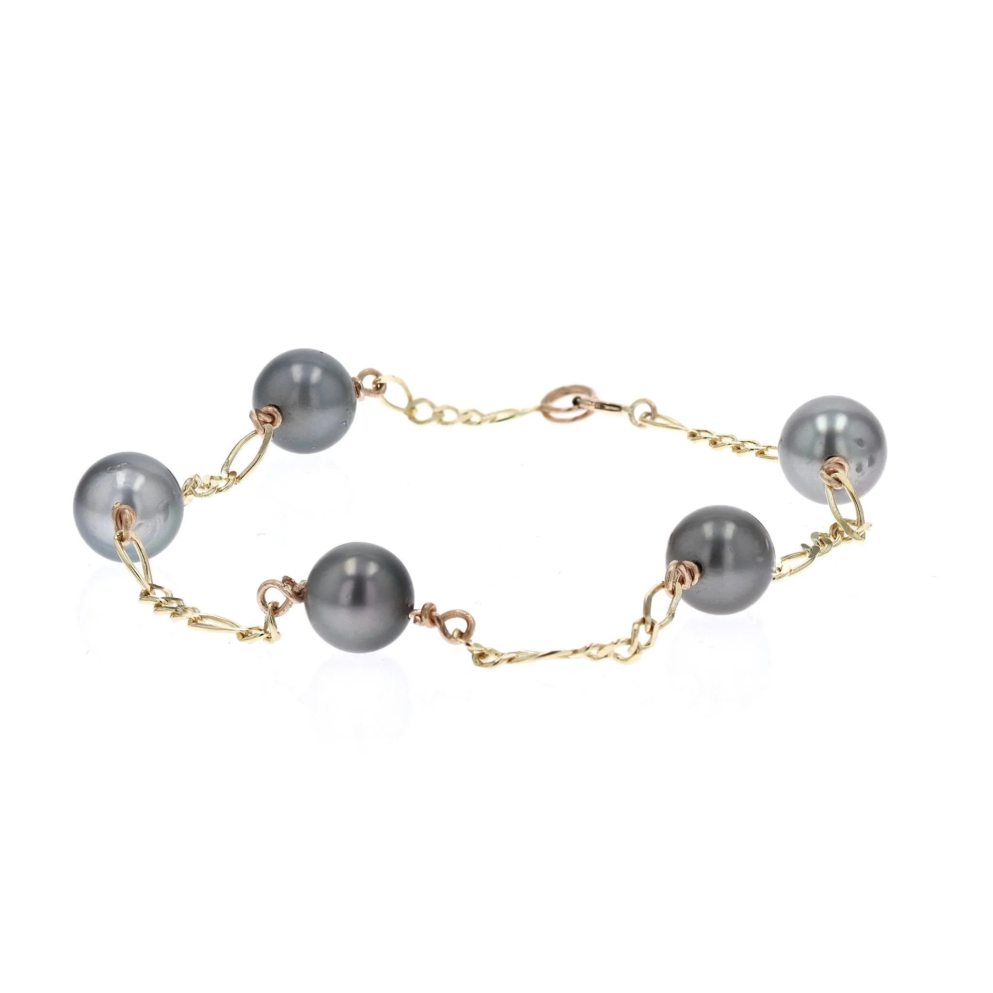 Tahitian Black Pearl Bracelet in Yellow Gold