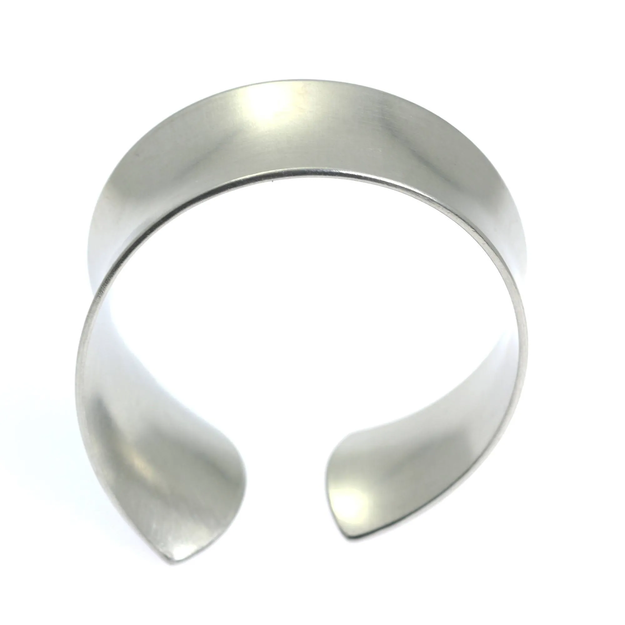 Tapered Brushed Anticlastic Aluminum Bangle Bracelet