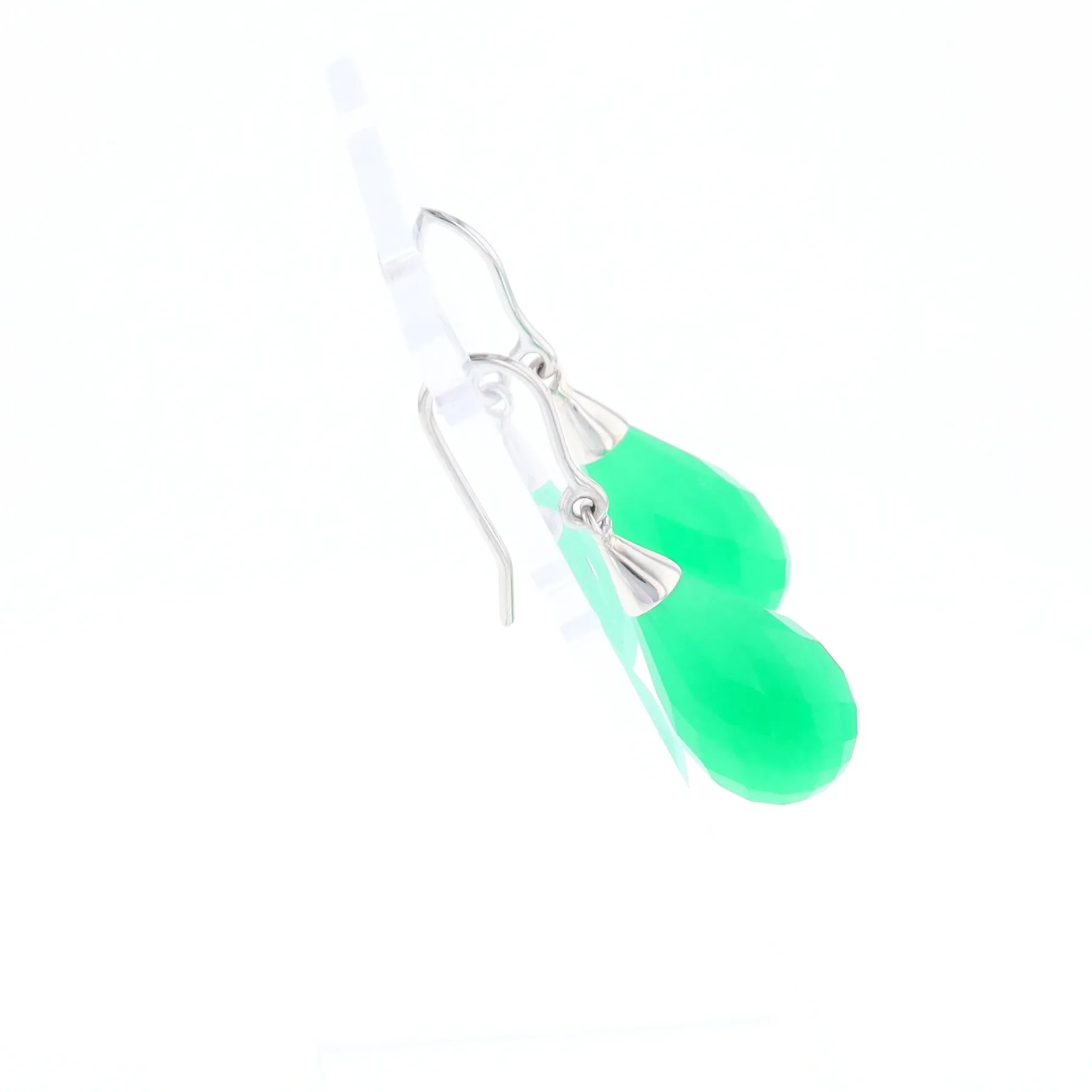 Teardrop Green Briolette Earrings