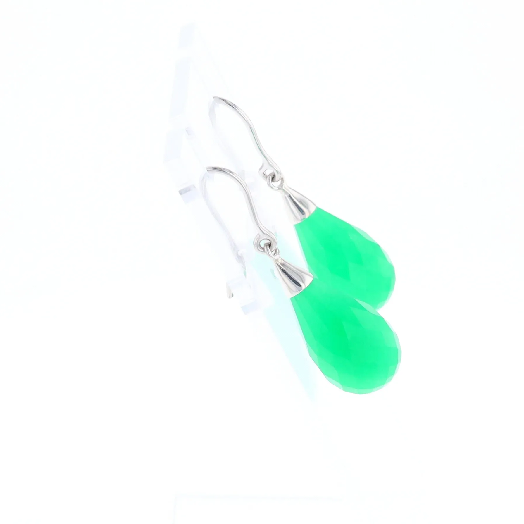 Teardrop Green Briolette Earrings