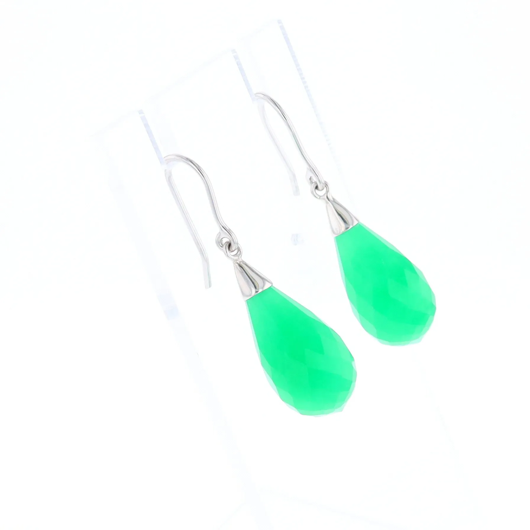 Teardrop Green Briolette Earrings