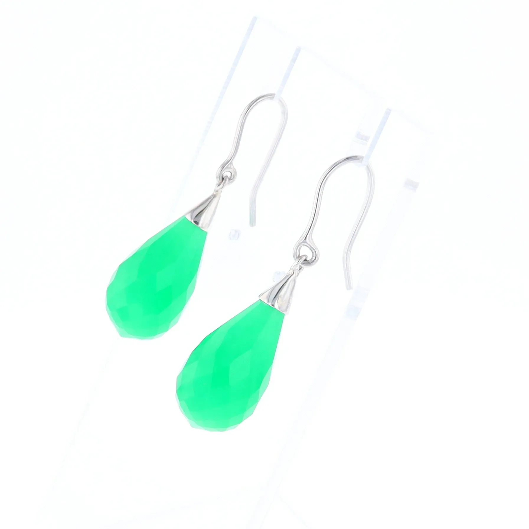 Teardrop Green Briolette Earrings