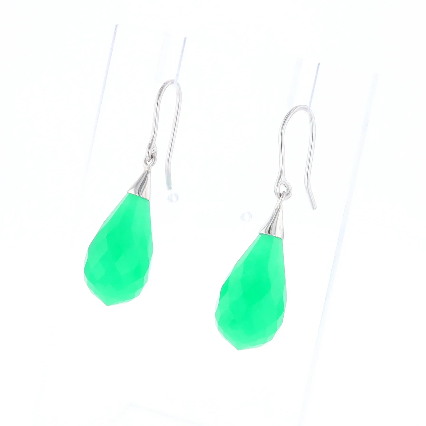 Teardrop Green Briolette Earrings