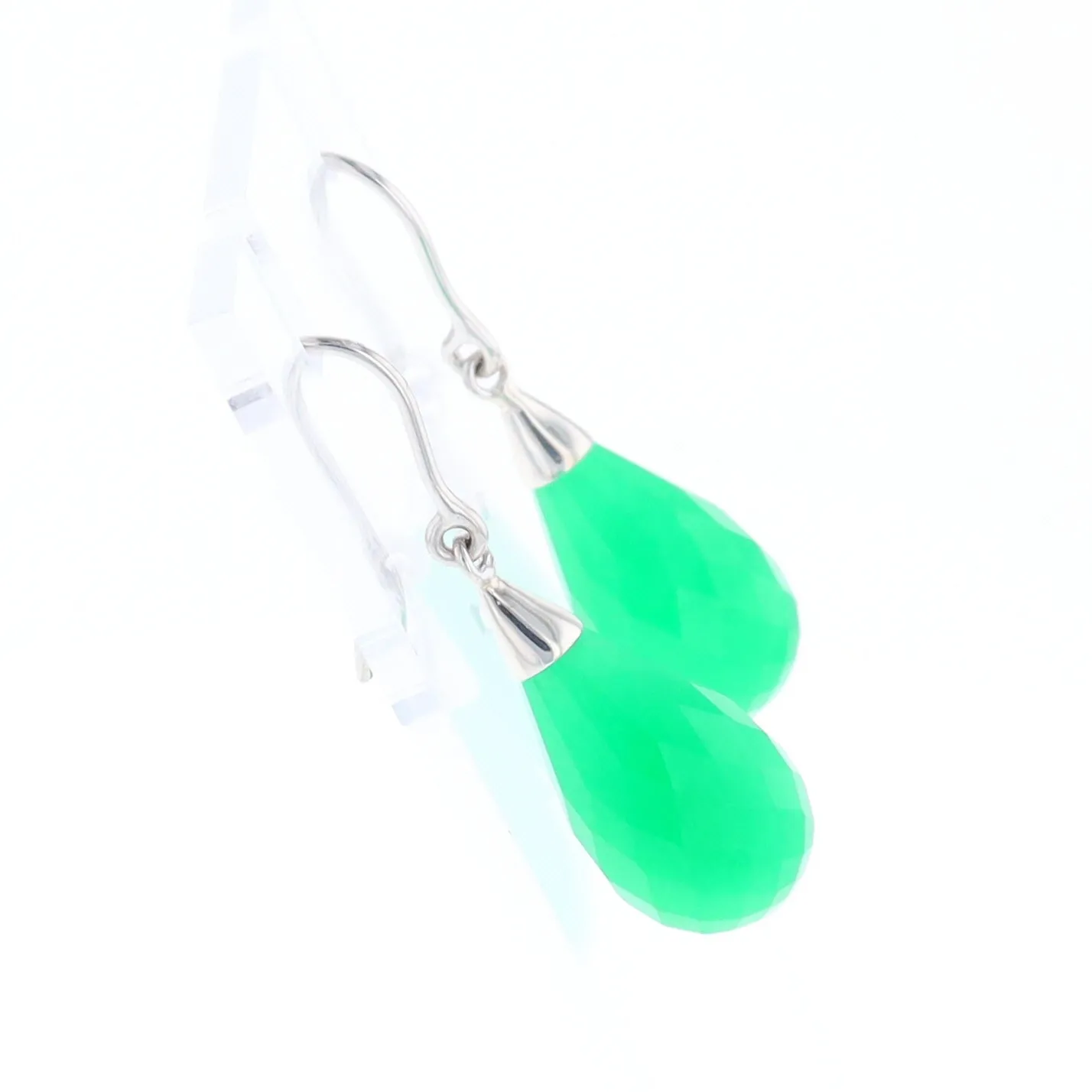 Teardrop Green Briolette Earrings