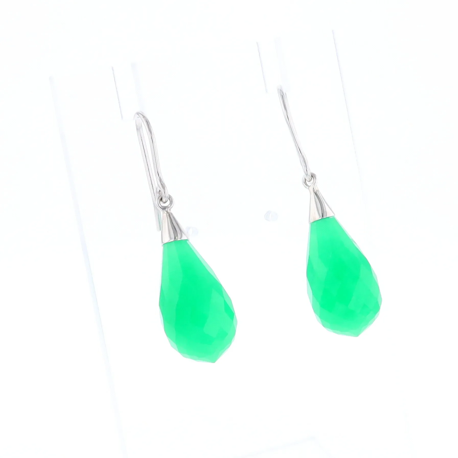 Teardrop Green Briolette Earrings