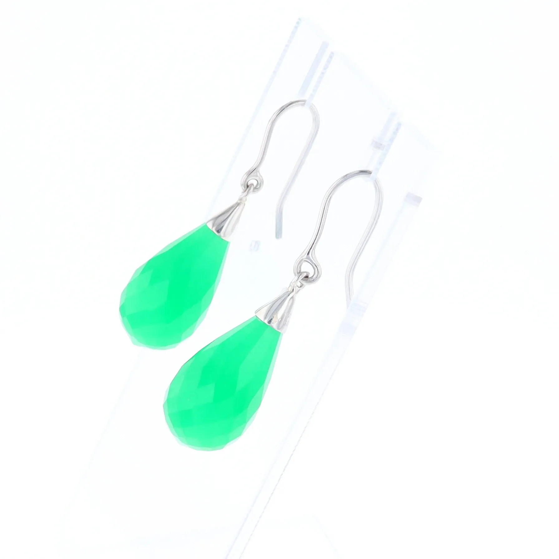 Teardrop Green Briolette Earrings