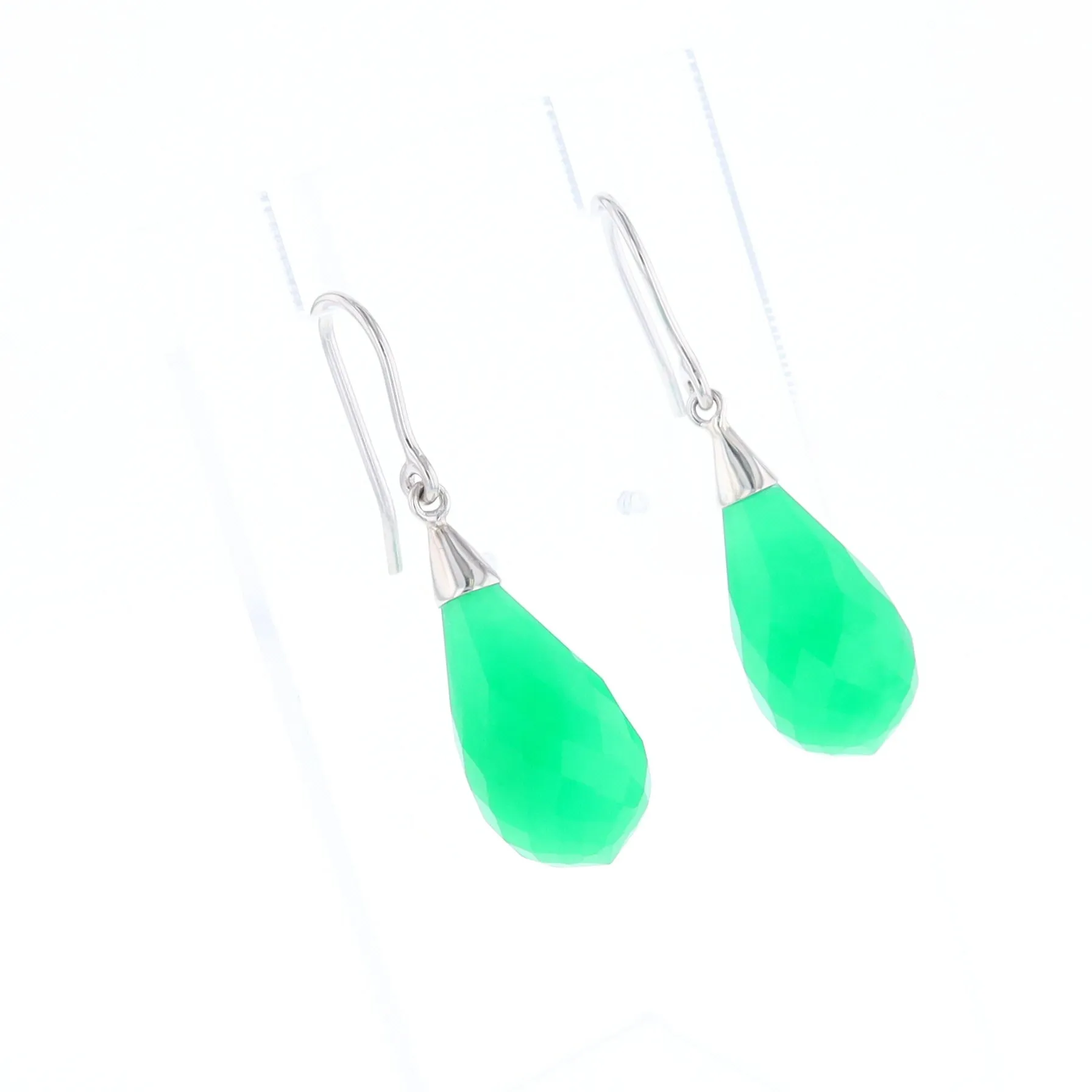 Teardrop Green Briolette Earrings