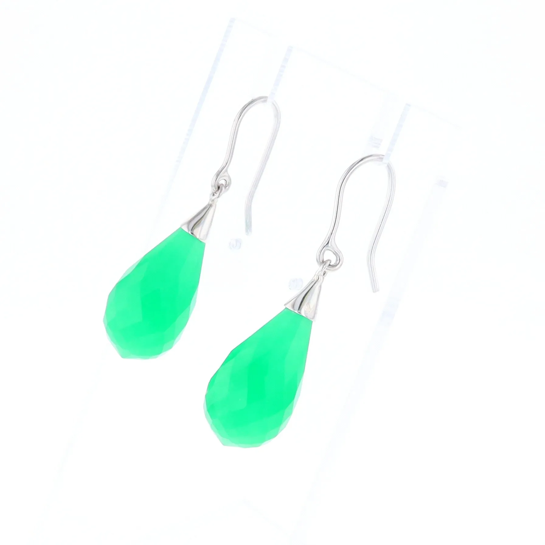 Teardrop Green Briolette Earrings