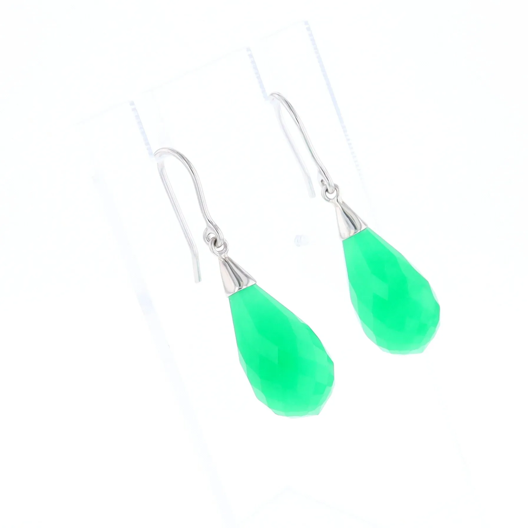 Teardrop Green Briolette Earrings