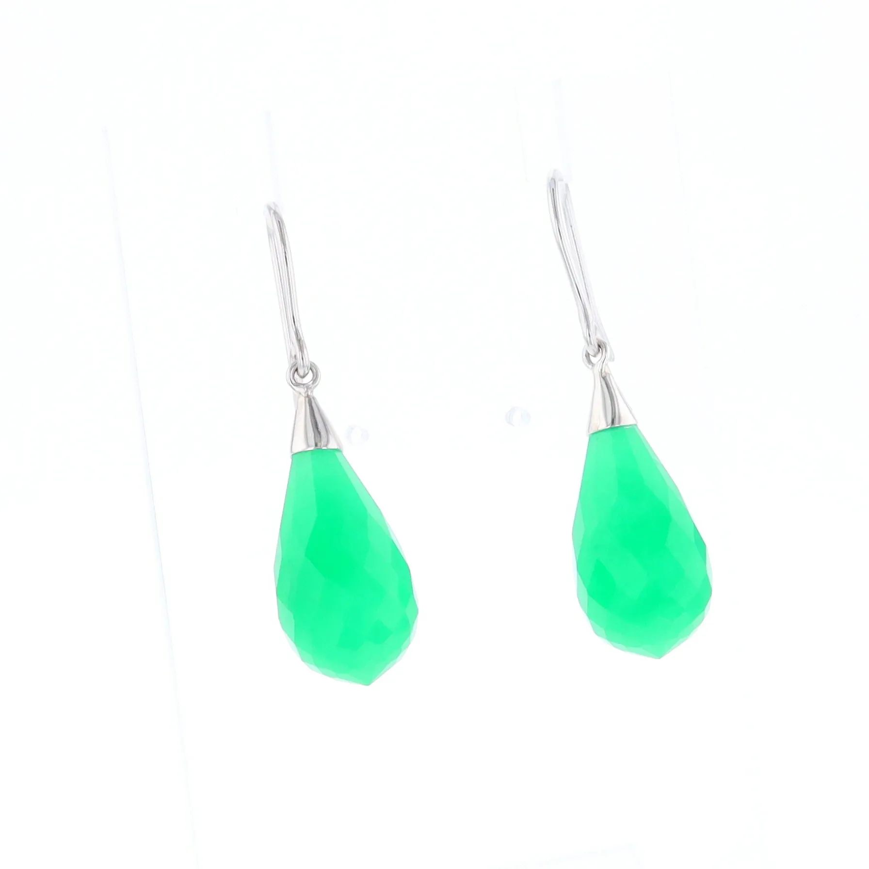 Teardrop Green Briolette Earrings